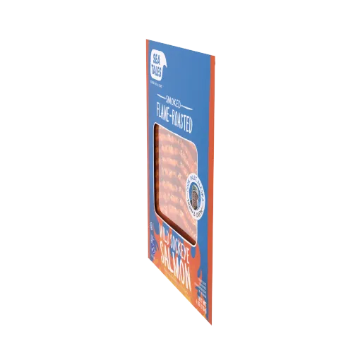 Flame-roasted wild sockeye salmon